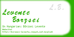 levente borzsei business card